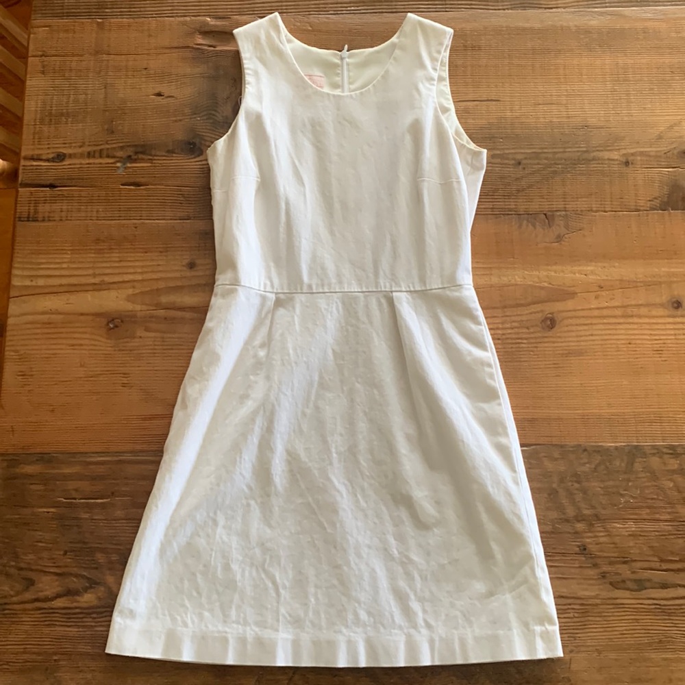 Pink Tartan White Dress With Pockets